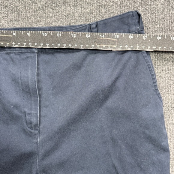 LL Bean Classic Fit Chino Pants Womens 14 MT Navy Blue Cotton Straight Leg - Picture 6 of 9